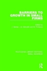Barriers to Growth in Small Firms - Book