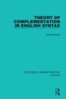 Theory of Complementation in English Syntax - eBook