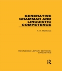 Generative Grammar and Linguistic Competence - eBook