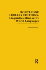 Routledge Library Editions: Linguistics Mini-set F: World Languages - eBook