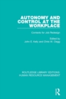 Autonomy and Control at the Workplace : Contexts for Job Redesign - eBook