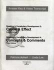 Cause & Effect/Concepts & Comments: Answer Key and Video Transcripts - Book