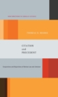 Citation and Precedent : Conjunctions and Disjunctions of German Law and Literature - Book