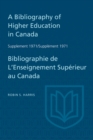 A Bibliography of Higher Education in Canada Supplement 1971 / Bibliographie de l'enseignement superieur au Canada Supplement 1971 - eBook
