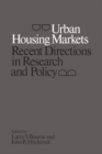 Urban Housing Markets : Recent Directions in Research and Policy - eBook