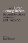 Urban Housing Markets : Recent Directions in Research and Policy - eBook