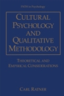 Cultural Psychology and Qualitative Methodology : Theoretical and Empirical Considerations - eBook