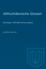 Althochdeutsche Glossen : Nachtrage / Old High German glosses - eBook
