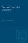 Goethe's Poetry for Occasions - Book