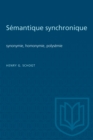 Semantique synchronique : synonymie, homonymie, polysemie - eBook