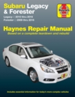 Subaru Legacy (10-16) & Forester (09-16) Haynes Repair Manual (USA) - Book