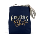 Em & Friends Groceries & Shit (Navy) Tote Bags - Book