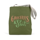 Em & Friends Groceries & Shit (Olive) Tote Bags - Book