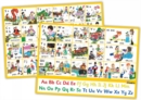 Jolly Phonics Letter Sound Wall Charts : In Precursive Letters (British English edition) - Book