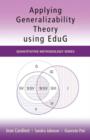 Applying Generalizability Theory using EduG - Book