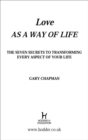 Love As A Way of Life - eBook