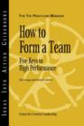 How to Form a Team : Five Keys to High Performance - Book