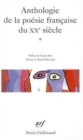Anthologie de la poesie francaise du XXe siecle vol.1 - Book
