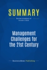 Summary: Management Challenges for the 21st Century - eBook