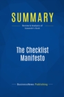 Summary: The Checklist Manifesto - eBook