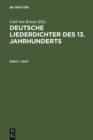 Deutsche Liederdichter des 13. Jahrhunderts : I. Text und II. Kommentar - eBook