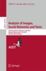 Analysis of Images, Social Networks and Texts : 6th International Conference, AIST 2017, Moscow, Russia, July 27-29, 2017, Revised Selected Papers - eBook