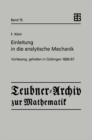 Einleitung in die analytische Mechanik : Vorlesung, gehalten in Gottingen 1886/87 - eBook