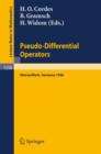 Pseudo-Differential Operators : Proceedings of a Conference, Held in Oberwolfach, February 2-8, 1986 - Book