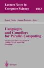 Languages and Compilers for Parallel Computing : 12th International Workshop, LCPC'99 La Jolla, CA, USA, August 4-6, 1999 Proceedings - eBook
