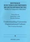Understanding University Organizational Culture : The Croatian Example - Book