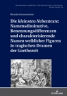 Die «kleinsten Nebentexte»: Namensdiminutive, Benennungsdifferenzen und charakterisierende Namen weiblicher Figuren in tragischen Dramen der Goethezeit - eBook