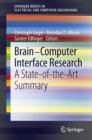 Brain-Computer Interface Research : A State-of-the-Art Summary - eBook
