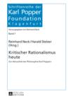 Kritischer Rationalismus heute : Zur Aktualitaet der Philosophie Karl Poppers - eBook