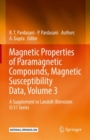 Magnetic Properties of Paramagnetic Compounds, Magnetic Susceptibility Data, Volume 3 : A Supplement to Landolt-Bornstein II/31 Series - eBook