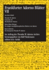 Frankfurter Adorno Blatter VII - eBook