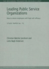 Leading Public Service Organizations : How to Obtain Employees with High Self-Efficacy - Book