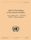 Index to proceedings of the General Assembly : sixty-eighth session - 2013-2014, Part 2: Index to speeches - Book