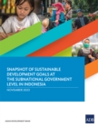 Snapshot of Sustainable Development Goals at the Subnational Government Level in Indonesia - eBook
