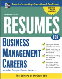 Resumes for Business Management Careers, Paperback / softback Book Resumes for Business Management Careers, Paperback / softback Book