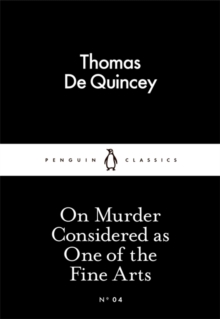 On Murder Considered as One of the Fine Arts, Paperback Book On Murder Considered as One of the Fine Arts, Paperback Book