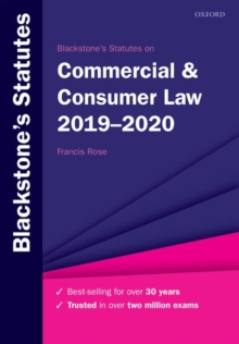 Blackstone's Statutes on Commercial & Consumer Law 2019-2020, Paperback / softback Book Blackstone's Statutes on Commercial & Consumer Law 2019-2020, Paperback / softback Book