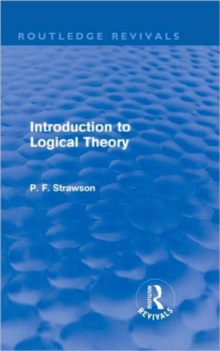 Introduction to Logical Theory, Hardback Book Introduction to Logical Theory, Hardback Book
