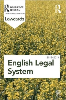 English Legal System Lawcards 2012-2013, Paperback / softback Book English Legal System Lawcards 2012-2013, Paperback / softback Book