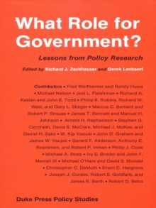 What Role for Government? : Lessons from Policy Research
