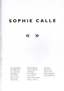 Sophie Calle: The Reader, Paperback Book Sophie Calle: The Reader, Paperback Book