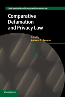 Comparative Defamation and Privacy Law, Paperback / softback Book Comparative Defamation and Privacy Law, Paperback / softback Book