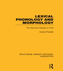 Lexical Phonology and Morphology (RLE Linguistics A: General Linguistics)