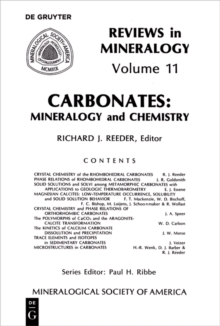 Carbonates : Mineralogy and Chemistry