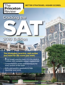 Cracking the SAT with 5 Practice Tests : 2019 Edition, Paperback Book Cracking the SAT with 5 Practice Tests : 2019 Edition, Paperback Book