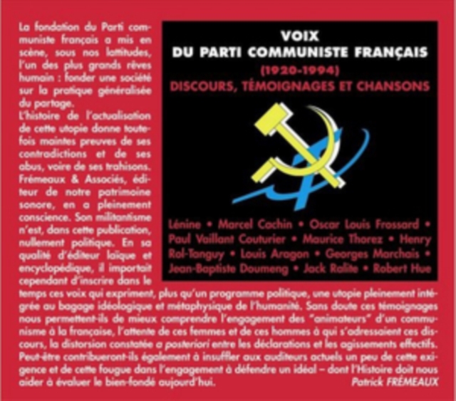 Voix Du Parti Communiste Français: Discours, Témoignages Et Chansons 1920-1994, CD / Album Cd